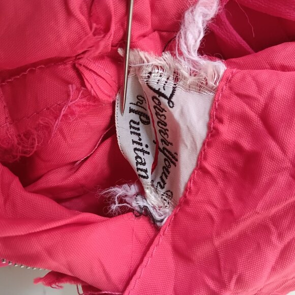 Sz 8 True Vintage 1960's Pink Sleeveless Prom Dress Draped Neckline - Picture 9 of 11